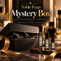 Noble Frags Mystery Box with 3ML, 5ML, and 10ML fragrance decants